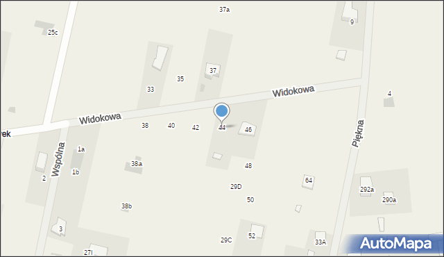 Leszno, Widokowa, 44, mapa Leszno