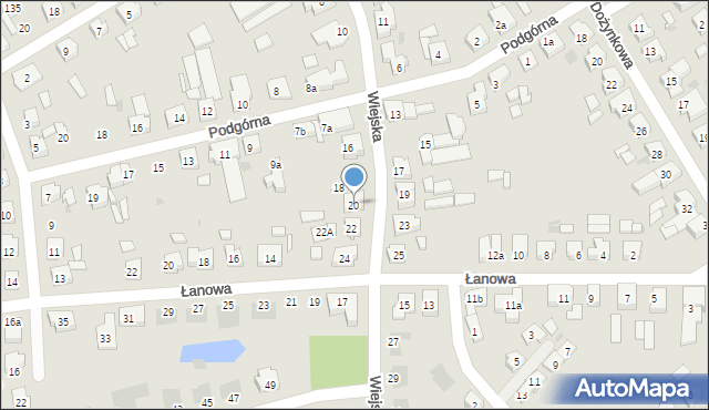 Leszno, Wiejska, 20, mapa Leszno