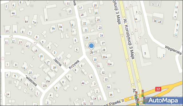 Leszno, Wierzbowa, 29, mapa Leszno