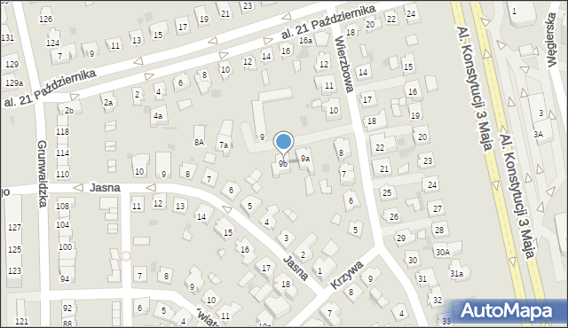 Leszno, Wierzbowa, 9b, mapa Leszno