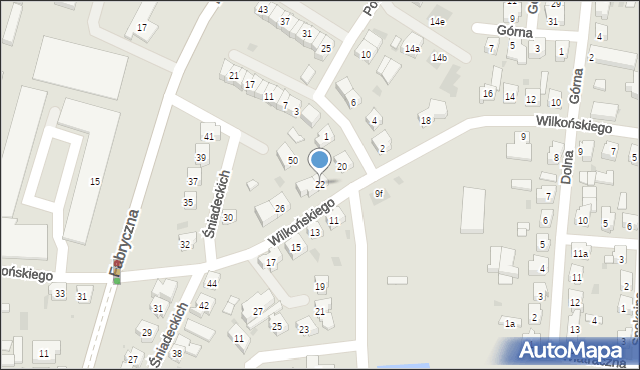 Leszno, Wilkońskiego Augusta, 22, mapa Leszno