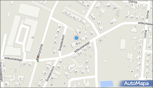 Leszno, Wilkońskiego Augusta, 26, mapa Leszno