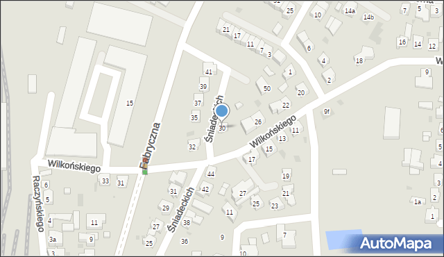 Leszno, Wilkońskiego Augusta, 30, mapa Leszno
