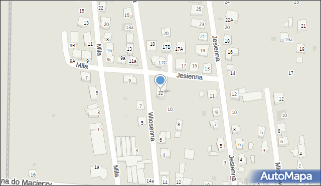 Leszno, Wiosenna, 12, mapa Leszno