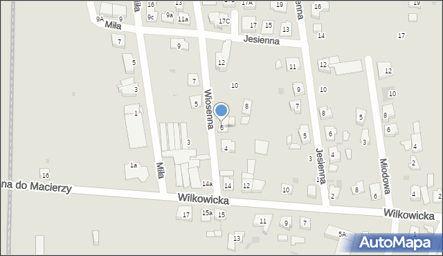 Leszno, Wiosenna, 6, mapa Leszno