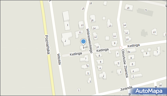 Leszno, Wiśniowieckiego Jeremiego, 9, mapa Leszno