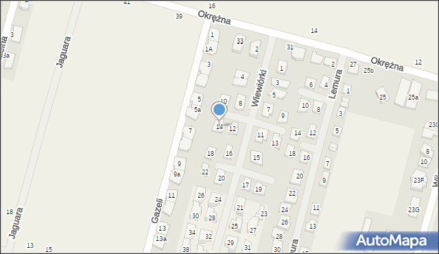 Lesznowola, Wiewiórki, 14, mapa Lesznowola