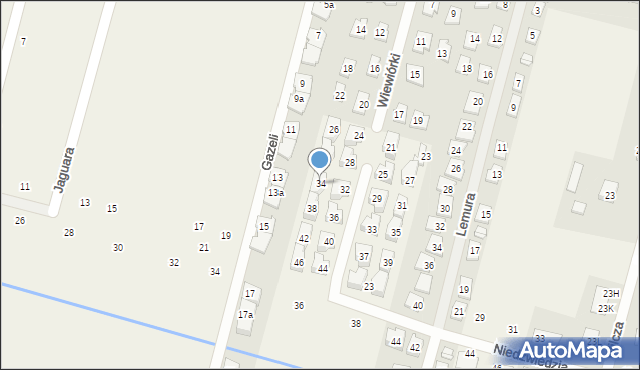 Lesznowola, Wiewiórki, 34, mapa Lesznowola