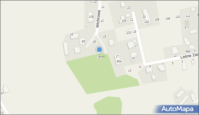 Leźno, Wichrowa, 20, mapa Leźno