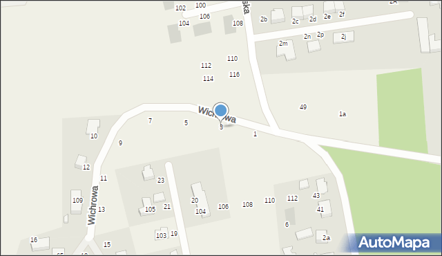 Leźno, Wichrowa, 3, mapa Leźno