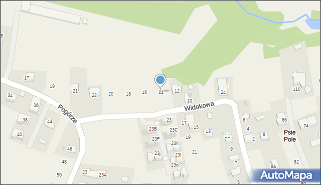 Libertów, Widokowa, 14, mapa Libertów