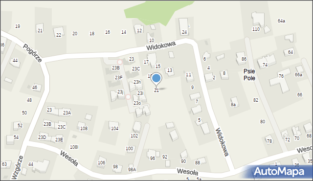 Libertów, Widokowa, 21, mapa Libertów