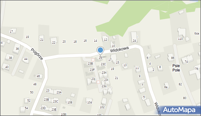 Libertów, Widokowa, 23, mapa Libertów