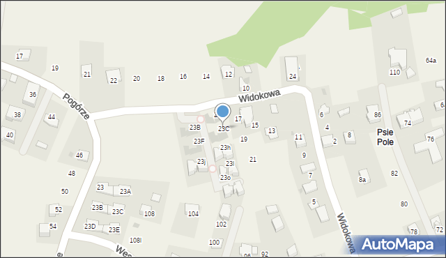 Libertów, Widokowa, 23C, mapa Libertów
