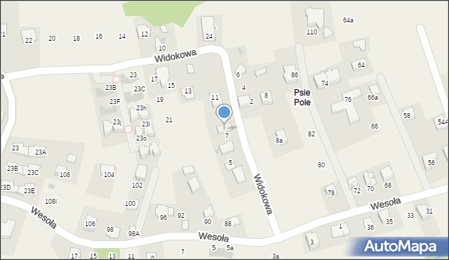 Libertów, Widokowa, 7A, mapa Libertów