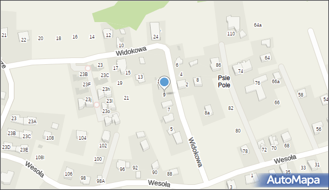 Libertów, Widokowa, 9, mapa Libertów