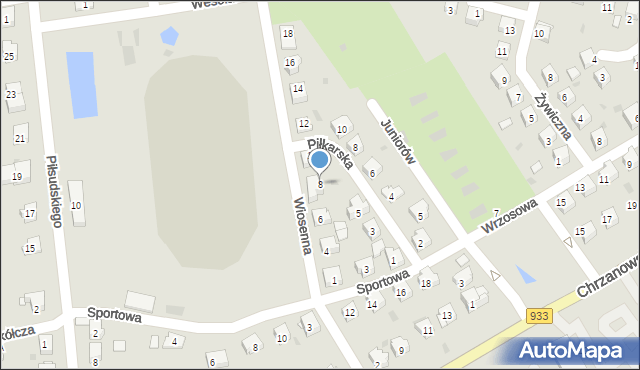 Libiąż, Wiosenna, 8, mapa Libiąż