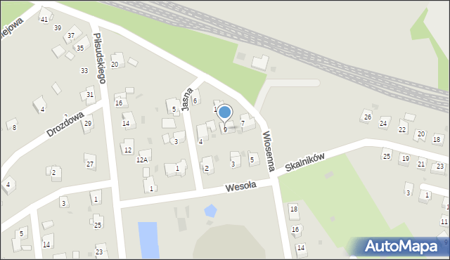 Libiąż, Wiosenna, 9, mapa Libiąż