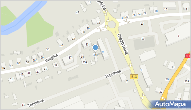 Lidzbark Warmiński, Wiejska, 33A, mapa Lidzbark Warmiński