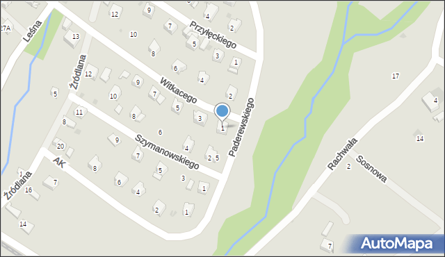 Limanowa, Witkacego Stanisława, 1, mapa Limanowa
