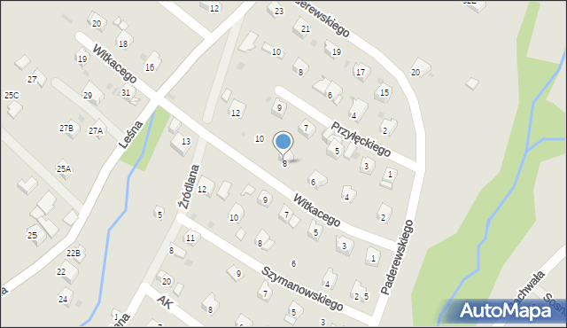 Limanowa, Witkacego Stanisława, 8, mapa Limanowa