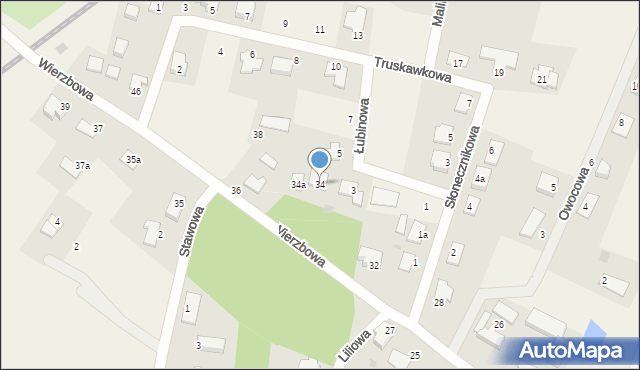 Lipniki, Wierzbowa, 34, mapa Lipniki