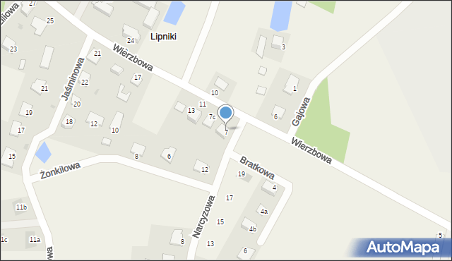Lipniki, Wierzbowa, 7d, mapa Lipniki