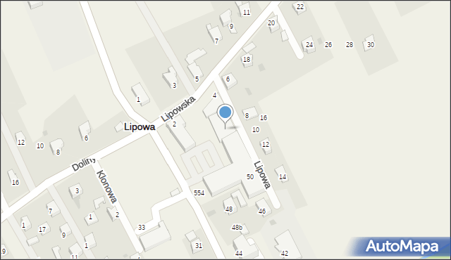 Lipowa, Wiejska, 50a, mapa Lipowa