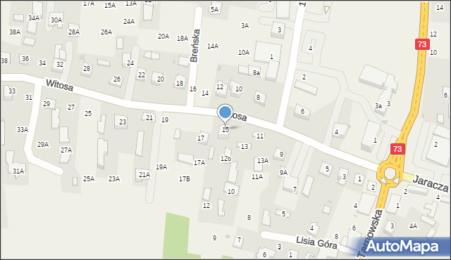 Lisia Góra, Witosa Wincentego, 15, mapa Lisia Góra