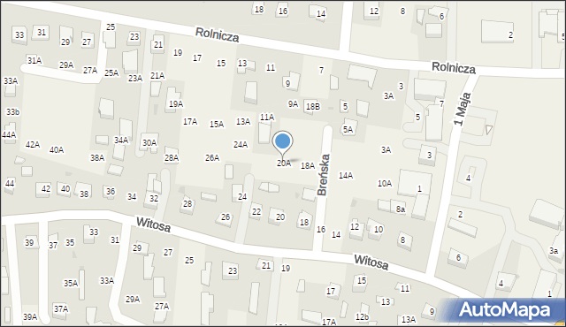 Lisia Góra, Witosa Wincentego, 20A, mapa Lisia Góra