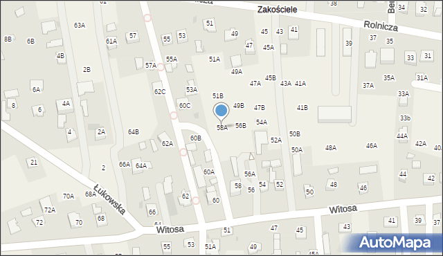 Lisia Góra, Witosa Wincentego, 58A, mapa Lisia Góra