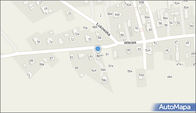 Lisia Góra, Witosa Wincentego, 59, mapa Lisia Góra