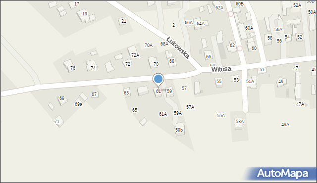 Lisia Góra, Witosa Wincentego, 61, mapa Lisia Góra
