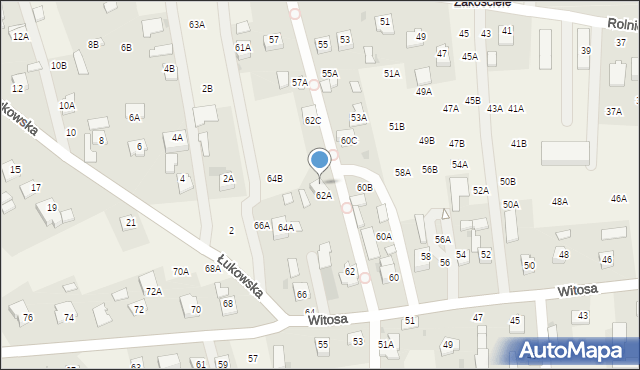 Lisia Góra, Witosa Wincentego, 62B, mapa Lisia Góra