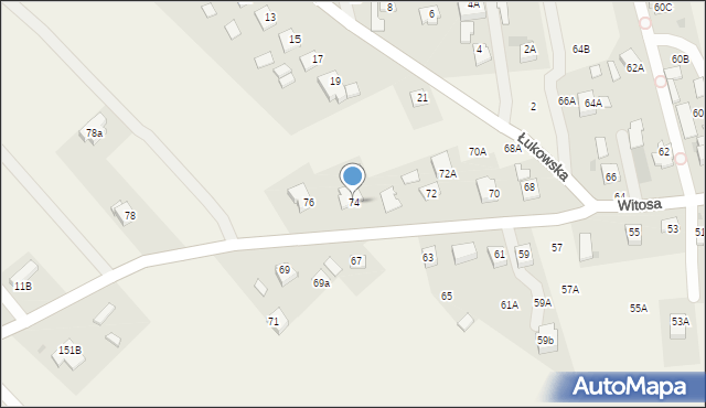 Lisia Góra, Witosa Wincentego, 74, mapa Lisia Góra