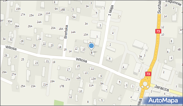 Lisia Góra, Witosa Wincentego, 8, mapa Lisia Góra