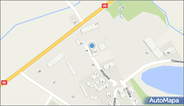 Lisów, Wiejska, 1, mapa Lisów