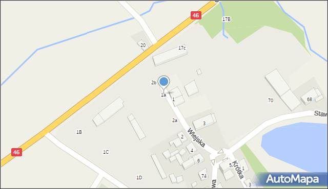 Lisów, Wiejska, 1a, mapa Lisów