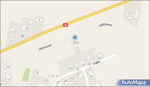 Lisów, Wiśniowa, 6, mapa Lisów