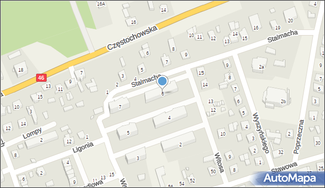 Lisów, Witosa Wincentego, 6, mapa Lisów