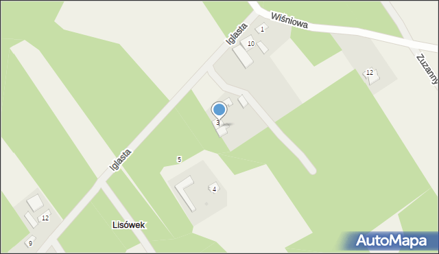 Lisówek, Wiśniowa, 9, mapa Lisówek