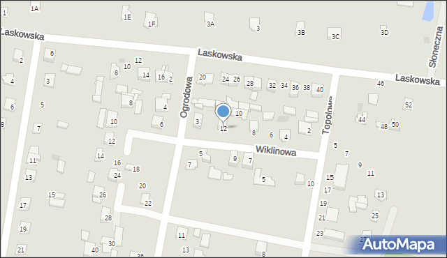 Łochów, Wiklinowa, 12, mapa Łochów
