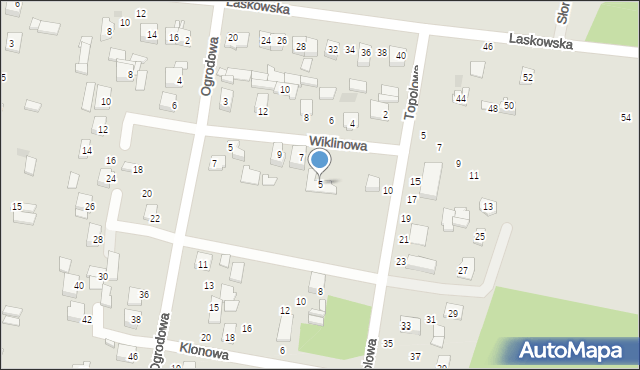 Łochów, Wiklinowa, 5, mapa Łochów