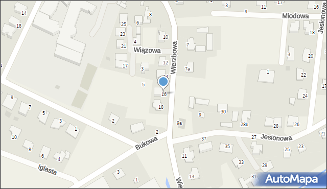 Łochowo, Wierzbowa, 16, mapa Łochowo