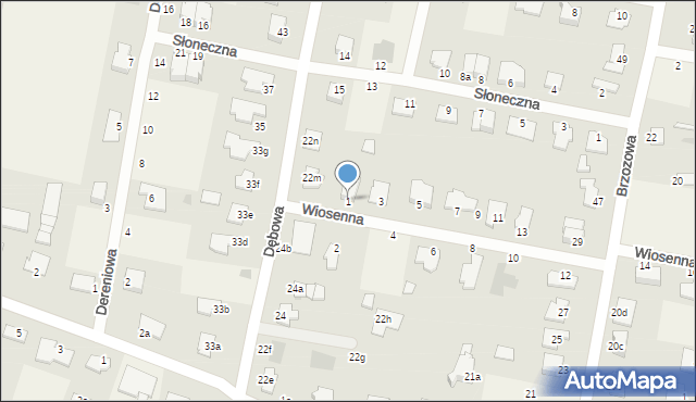 Łochowo, Wiosenna, 1, mapa Łochowo