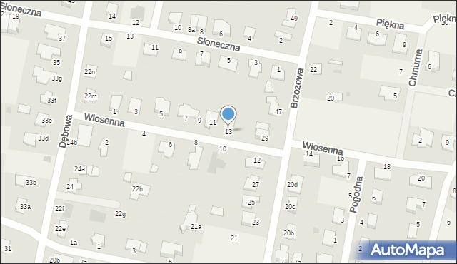 Łochowo, Wiosenna, 13, mapa Łochowo