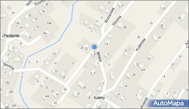 Łodygowice, Widok, 9, mapa Łodygowice