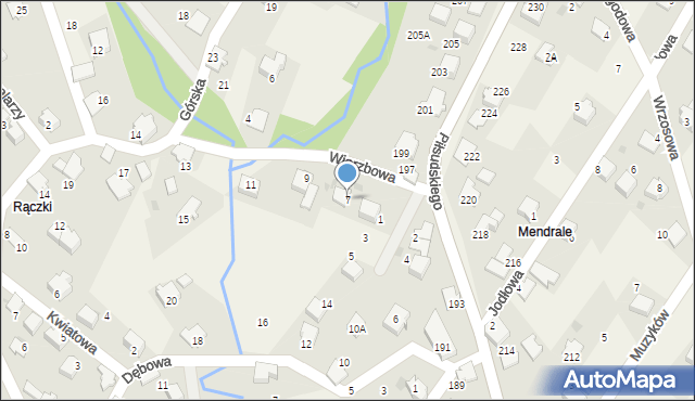 Łodygowice, Wierzbowa, 7, mapa Łodygowice