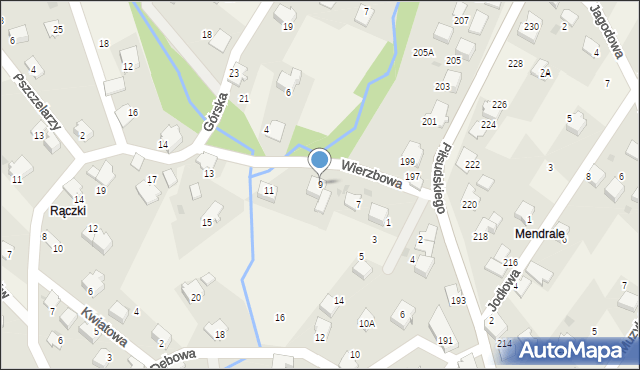 Łodygowice, Wierzbowa, 9, mapa Łodygowice