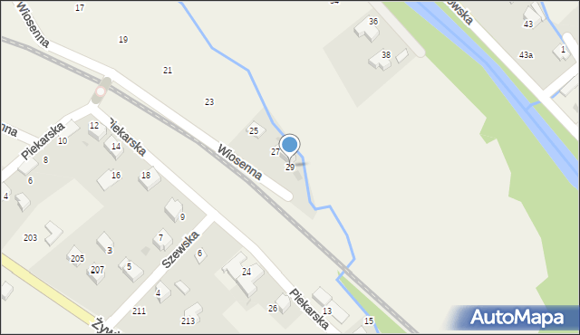 Łodygowice, Wiosenna, 29, mapa Łodygowice
